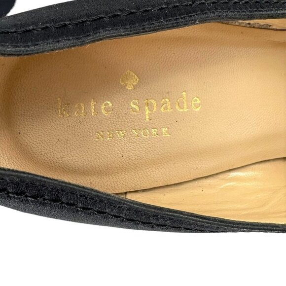 KATE SPADE Black Silk Sparkle Bow Heels Women's Size 6 Evening Pumps - Picture 6 of 8